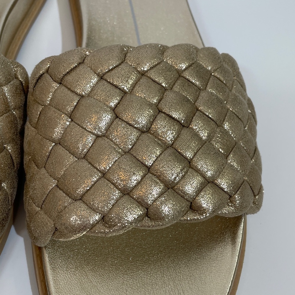 Dolce Vita Grazie Sandals Slides Metallic Gold Size 10 - Picture 4 of 8